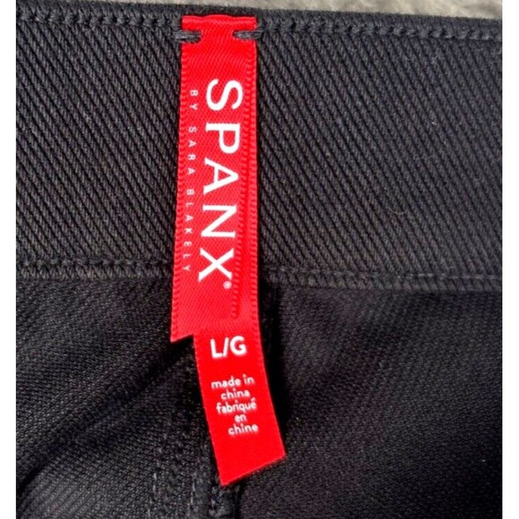 SPANX Jean-ish Jeggings Ankle Denim Leggings Black Size Large Faux Pockets - Picture 3 of 8